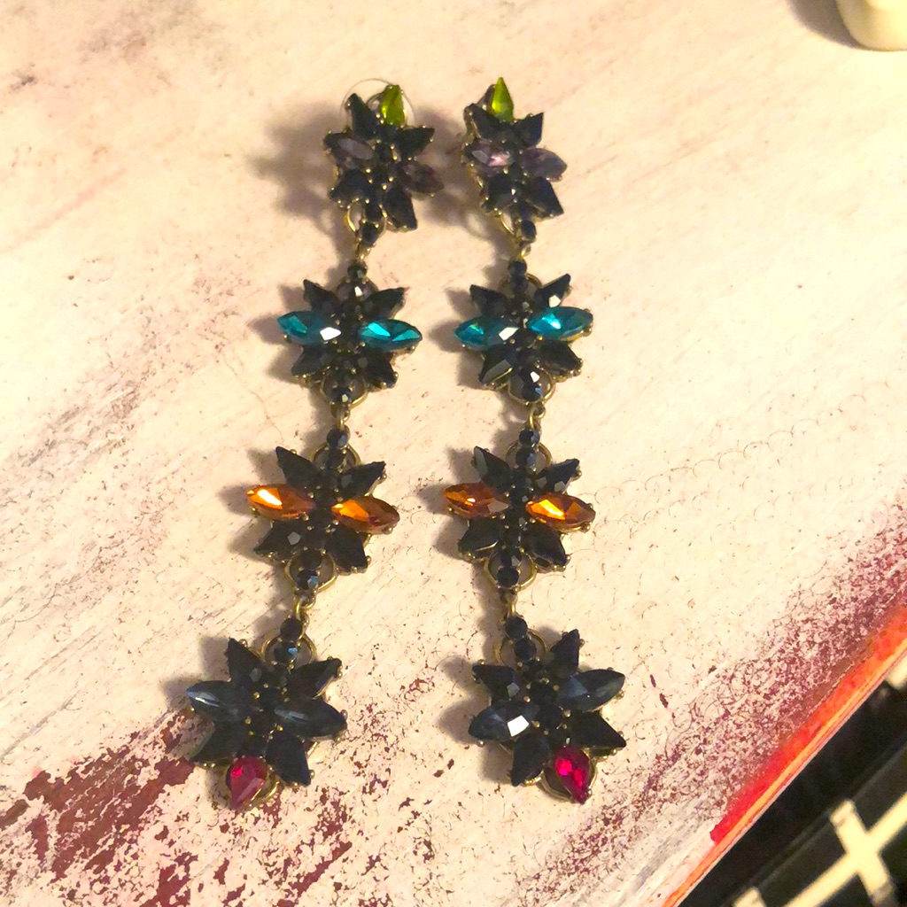 Beautiful Long Dangling Crystal Earrings